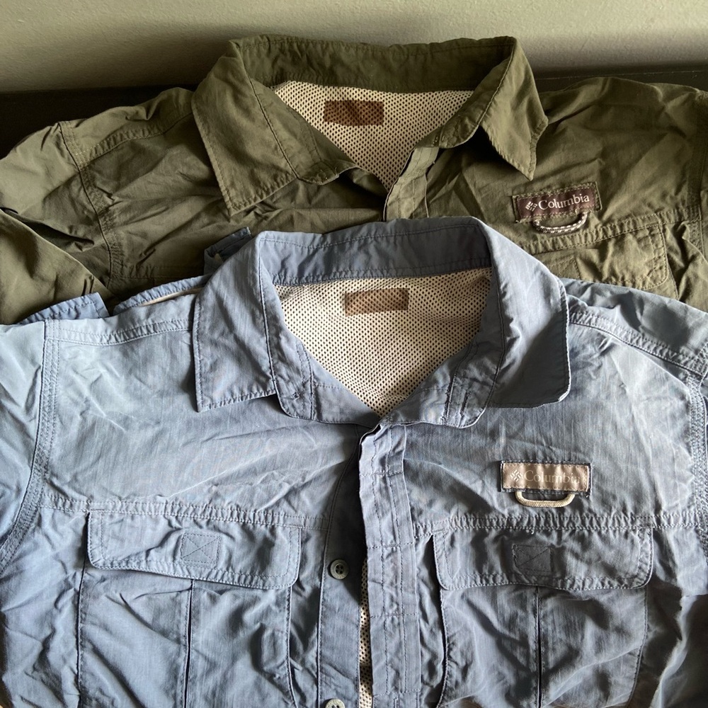 Pack of 2! Columbia Men’s Long-Sleeve Shirt with Omni-Shade, Vented Back, Large
